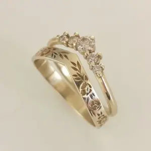 Vintage Rose Gold Floral Ring Set for Women 10 S26299d67484541ee8857d70c54b09f1dB