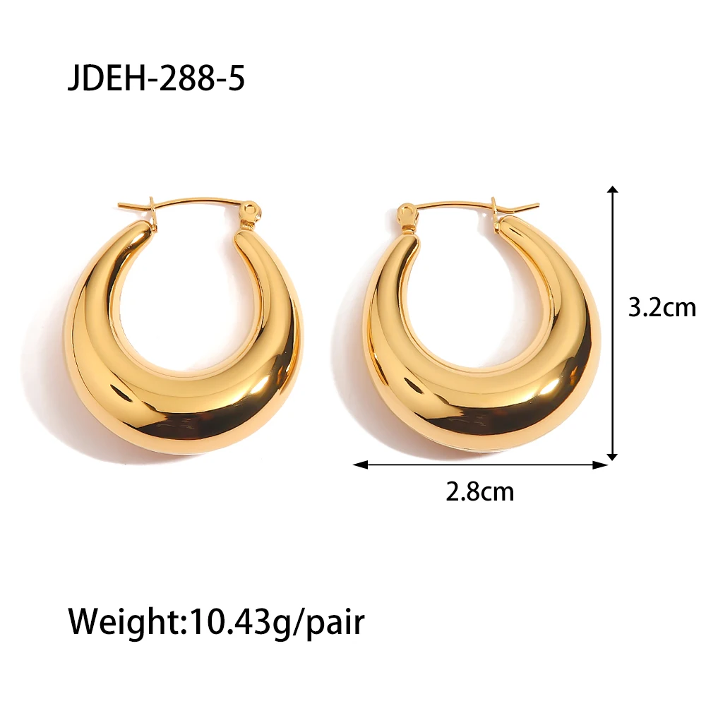 Stainless Steel Water Drop Hoop Earrings 10 Stainless Steel Water Drop Hoop Earrings - Image 10
