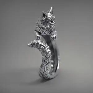 Vintage Silver Kitten Ring for Men & Women 9 S2630354b6a0240268b2d608aa1596946X