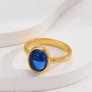 Blue Stone Geometric Cocktail Ring in Gold/Silver 7 S2646b7bf7da043a08419e2f2855f1e447