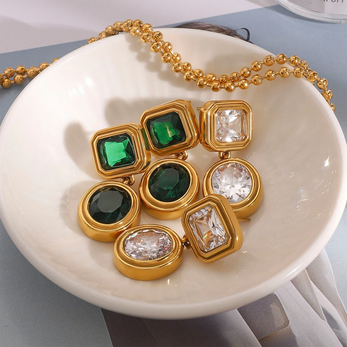 Vintage Geometric Stainless Steel Earrings Set 4 Vintage Geometric Stainless Steel Earrings Set - Image 4