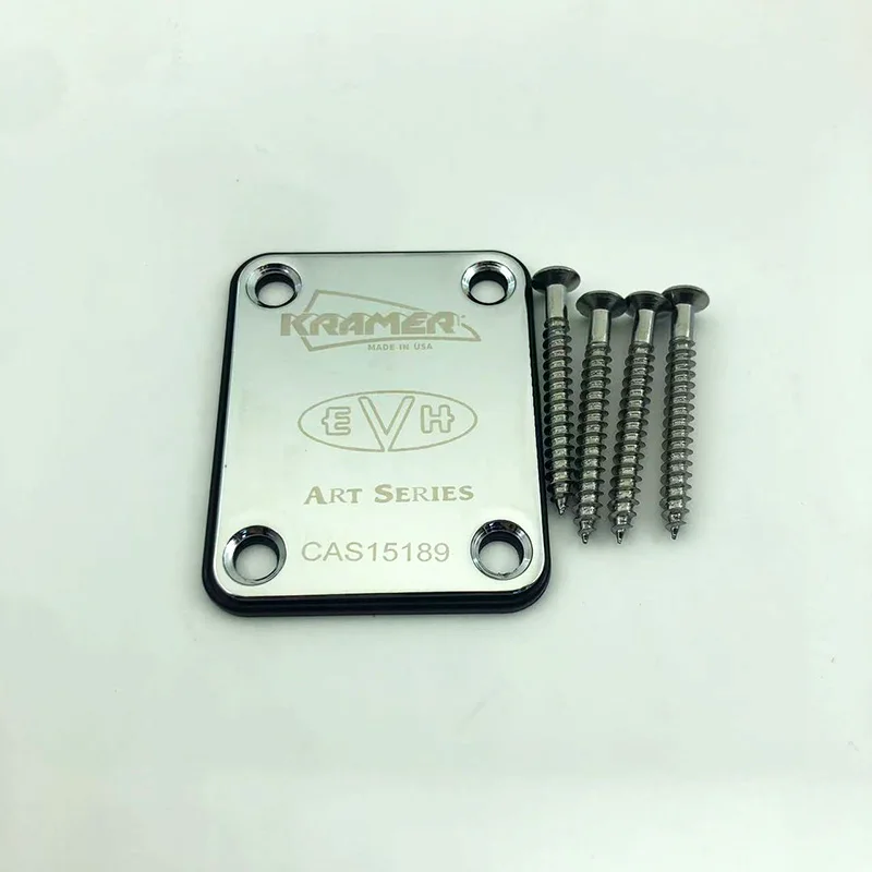 Kramer Metal Guitar Neck Plate in Gold, Chrome, Black 4 Kramer Metal Guitar Neck Plate in Gold, Chrome, Black - Image 4