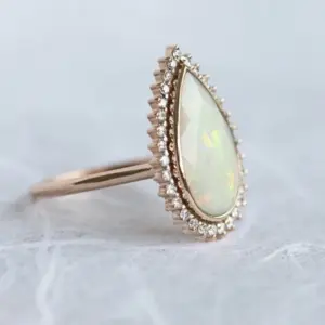 Waterdrop-Shaped Zircon Women's Ring in Silver or Gold 7 S268e3431bf6b4b10a4c7838dc9825984j