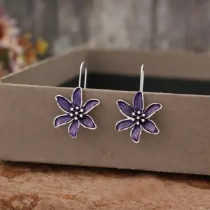 Silver Blue Floral Drop Earrings 5 S26b597ea587a4d2c95bc9c66390831a9F