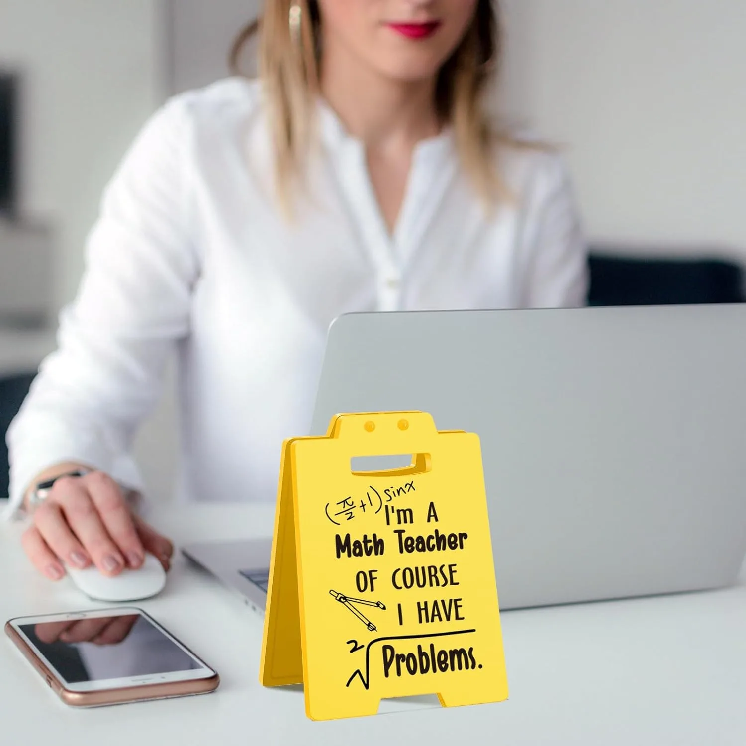 Humorous Caution-Style Desk Sign for Educators 5 Humorous Caution-Style Desk Sign for Educators - Image 5