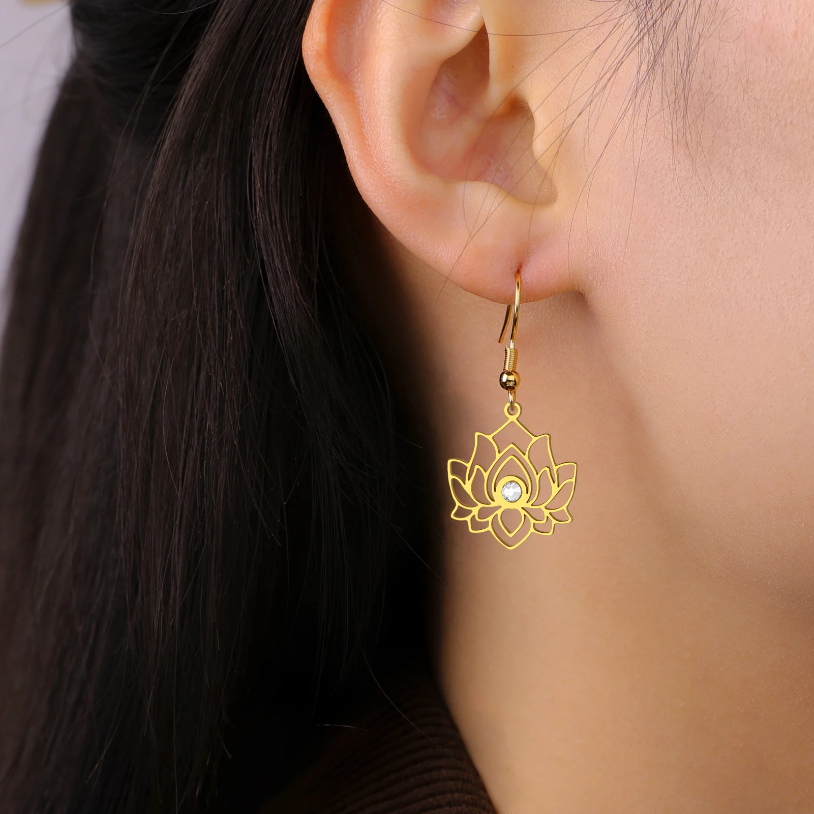 Elegant Lotus Earrings for Women 5 Elegant Lotus Earrings for Women - Image 5