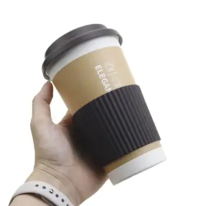 Silicone Cup Sleeve and Lid Set for 8.5-9 cm Cups 12 S2719b484f5964057be6fdfb3cb25f307M