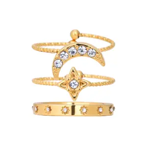 Multi-Layered Stainless Steel Women's Ring Set