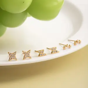 Gold-Tone Stainless Steel Earring Set for Women 10 S27885f55aac04b278f9c5e304e756b3dM