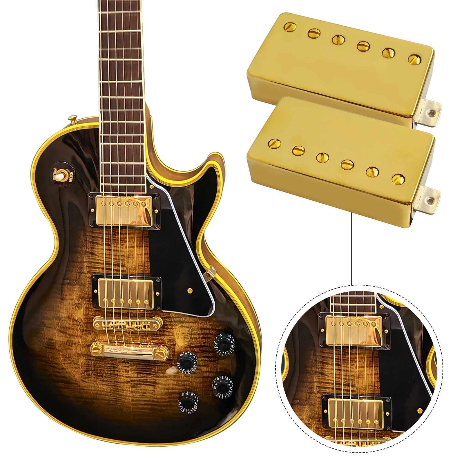 Gold Humbucker Set for Electric Guitar 6 Gold Humbucker Set for Electric Guitar - Image 6