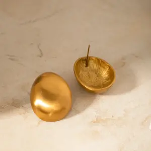 Gold Stainless Steel Oval Earrings 10 S27ca845af5904ea990e07a886c25cd3eA