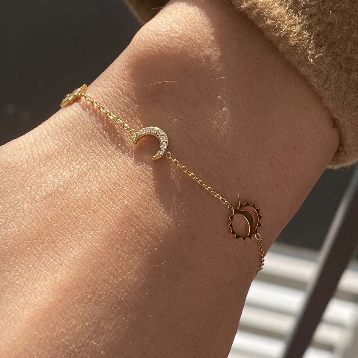 Celestial Stainless Steel Chain Bracelet for Women 3 Celestial Stainless Steel Chain Bracelet for Women - Image 3