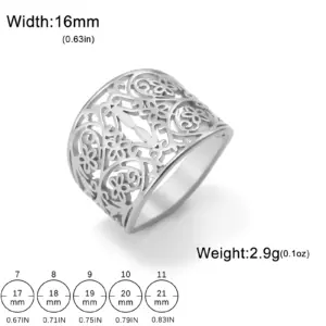 Vintage Stainless Steel Filigree Wide Ring 14 S27ef3de71a64425fad88606ee1a5d66dI