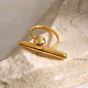 Gold Stainless Steel Geometric Ring JDR2403021 9 S27fbda2387ac4828907b904fddd81fcd5