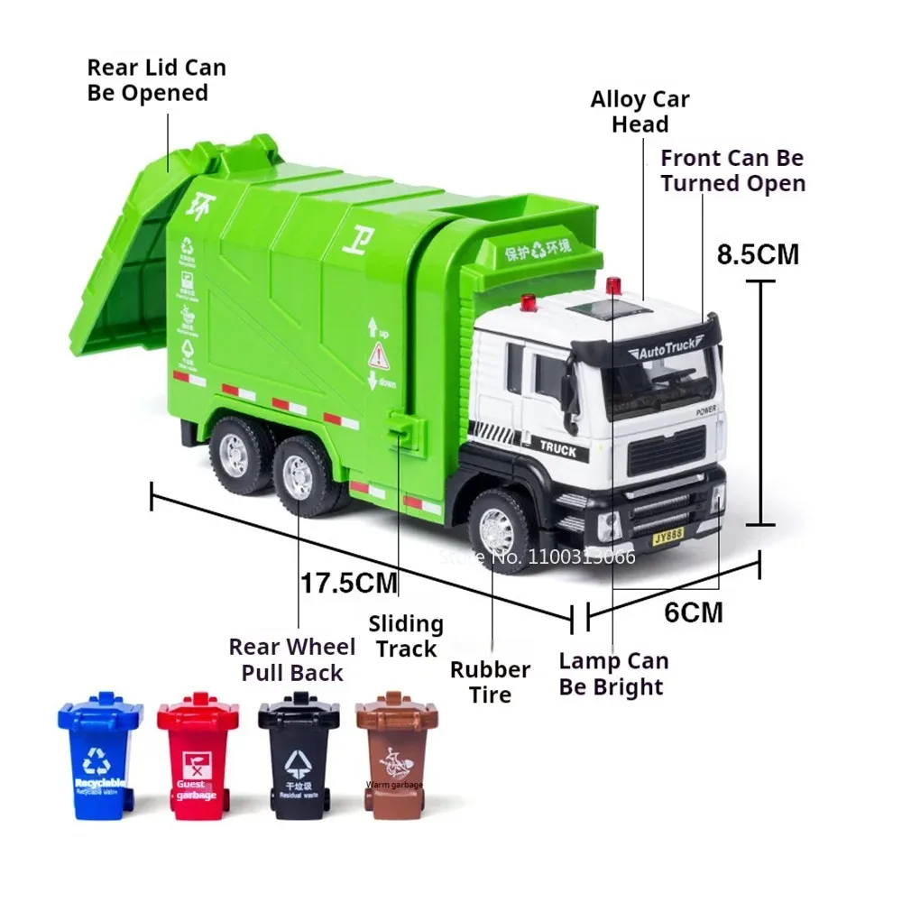 1:50 Scale Diecast Garbage Truck Model 3 1:50 Scale Diecast Garbage Truck Model - Image 3