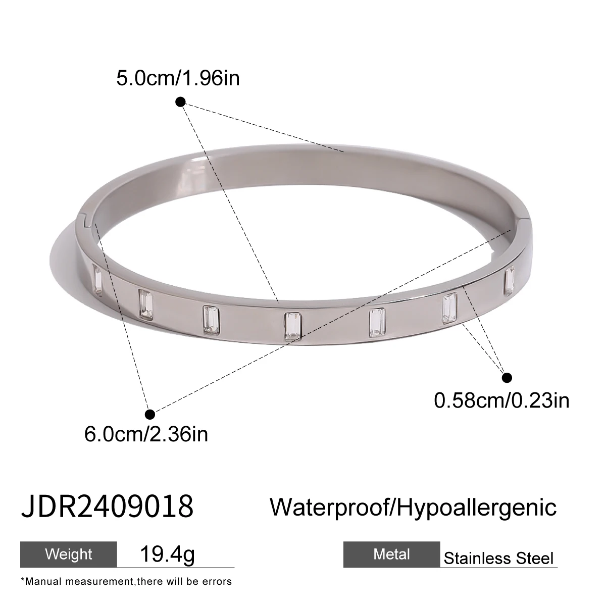 Elegant Stainless Steel Zircon Bracelets Set 7 Elegant Stainless Steel Zircon Bracelets Set - Image 7