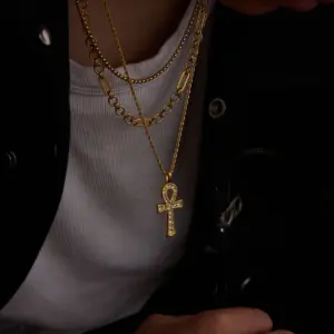 Men's Stainless Steel Cross Necklace with Rhinestones 11 S288ff3f886c4445b80067d5ec0a12227e