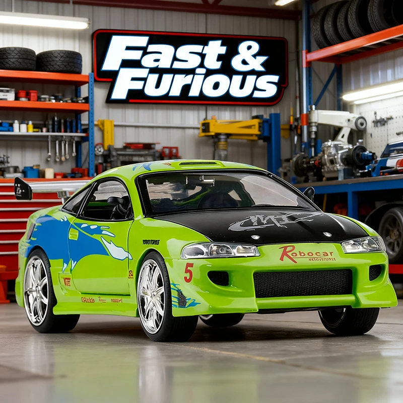Vivid Lime Green 1:24 Diecast Race Car Model 7 Vivid Lime Green 1:24 Diecast Race Car Model - Image 7