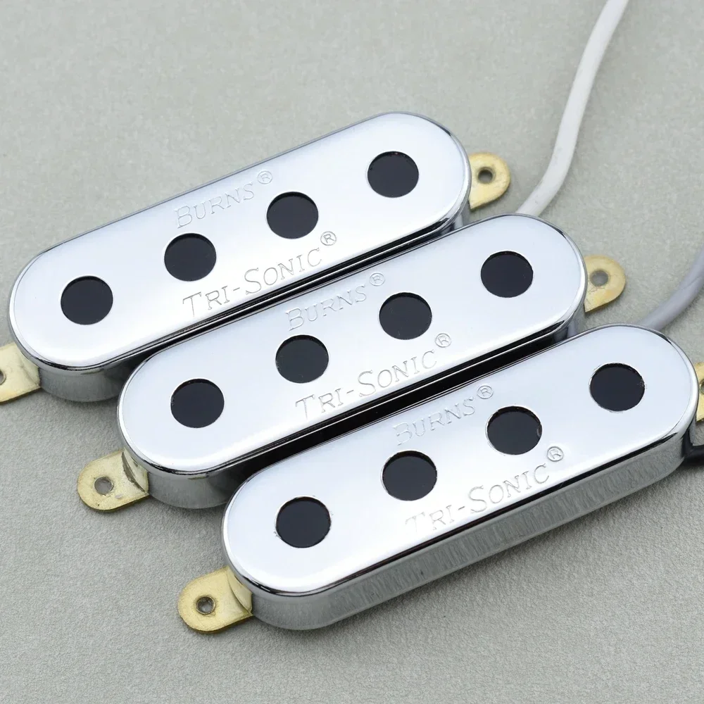 Chrome Tri-Sonic Bass Pickups Set for Electric Bass 2 Chrome Tri-Sonic Bass Pickups Set for Electric Bass - Image 2