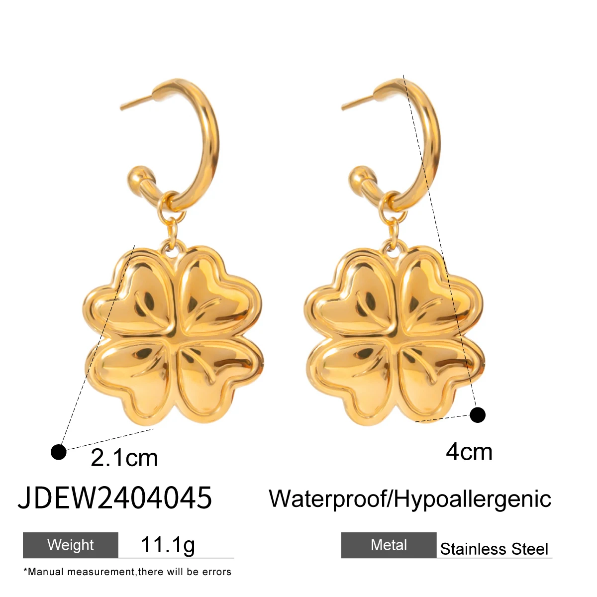 Elegant Gold Stainless Steel Earrings Collection 8 Elegant Gold Stainless Steel Earrings Collection - Image 8