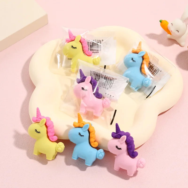 Set of 3 Colorful Unicorn Erasers 6 Set of 3 Colorful Unicorn Erasers - Image 6