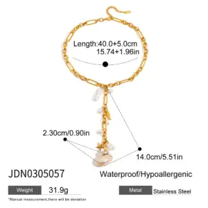 Ocean Wind Gold-Color Stainless Steel Necklace 13 S28ba555ded1d43cfa515ee3fd4e59e8aX