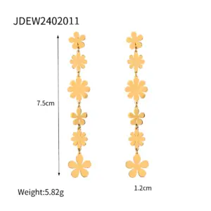 Stainless Steel Daisy Flower Earrings 14 S28c1afc01f374ecfb606d19d841f1cb0V