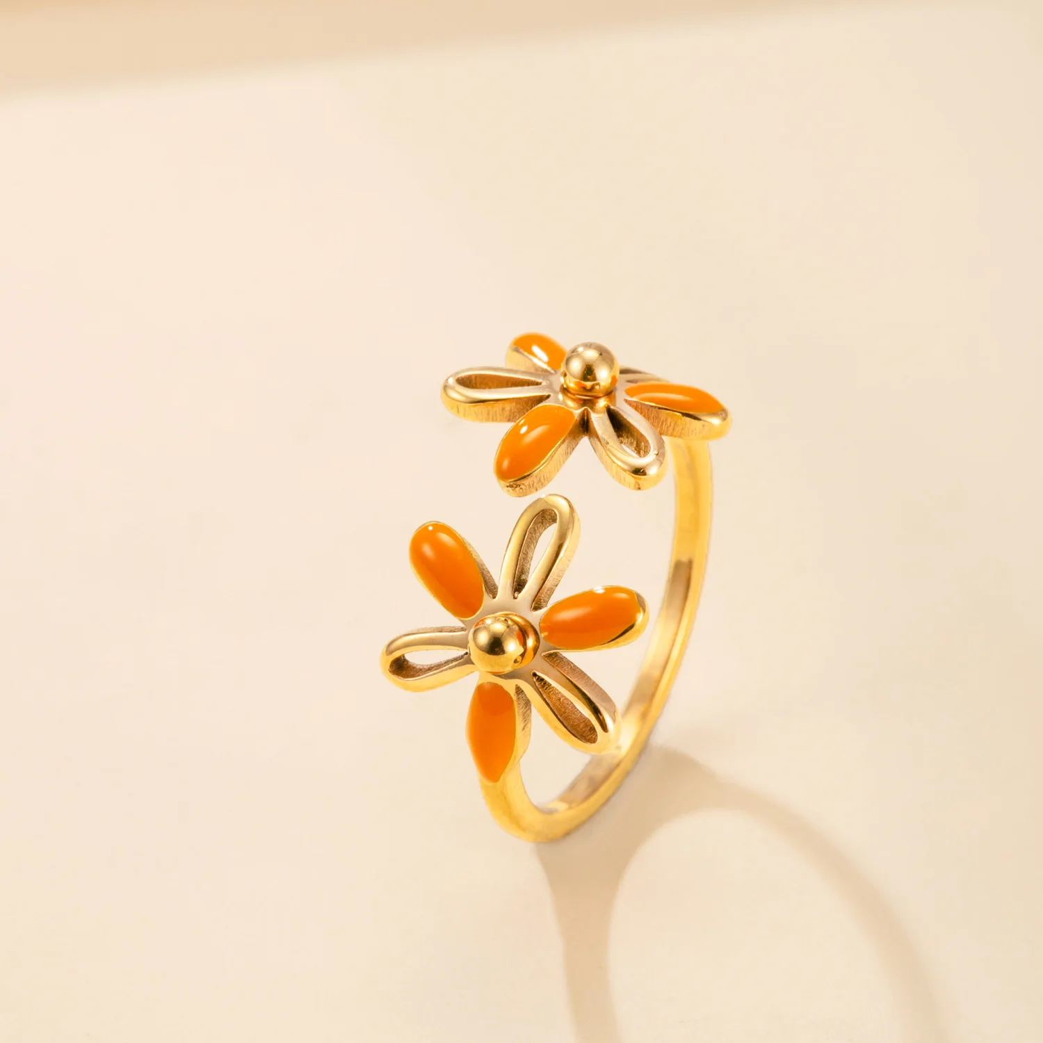 Colorful Floral Enamel Stainless Steel Ring 8 Colorful Floral Enamel Stainless Steel Ring - Image 8