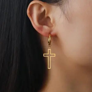 Stainless Steel Cross Drop Earrings for Men Women 11 S28efc93fb5e648cab8288f224ecaae70Z