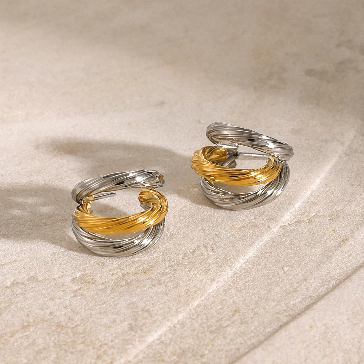 Stainless Steel Gold Hoop Earrings for Women 5 Stainless Steel Gold Hoop Earrings for Women - Image 5