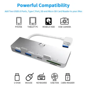 USB 3.0 Hub for iMac, 3 Ports, SD Card Reader 7 S29538f46a61c4224956ed27f77b0a479m