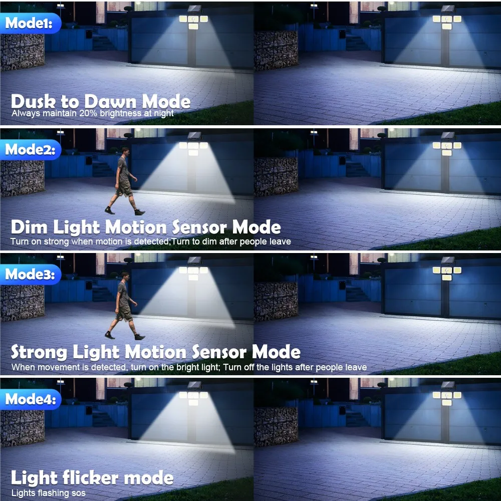 Solar Security Light with 4 Adjustable Heads 6 Solar Security Light with 4 Adjustable Heads - Image 6