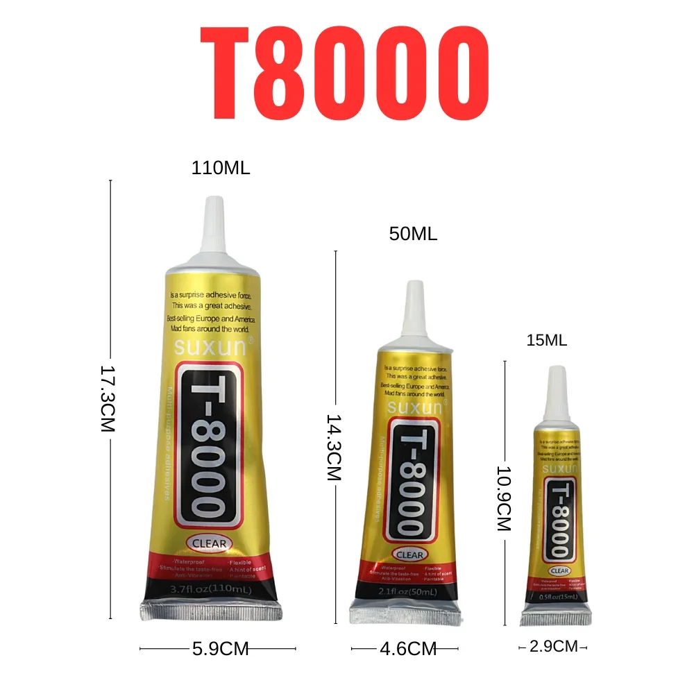 SUXUN T8000 Clear Contact Adhesive 3 Sizes 6 SUXUN T8000 Clear Contact Adhesive 3 Sizes - Image 6