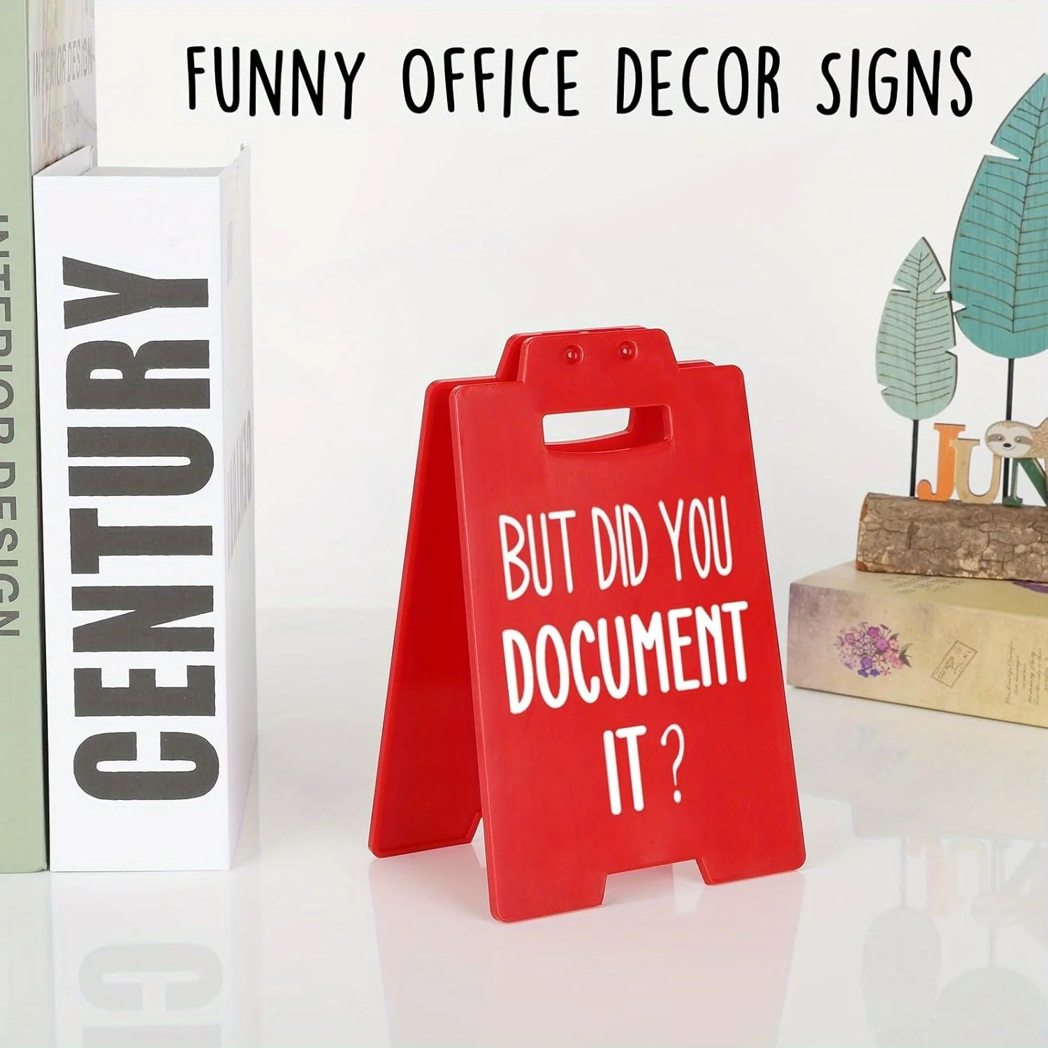 Red Office Desk Sign with Humorous Message 6 Red Office Desk Sign with Humorous Message - Image 6