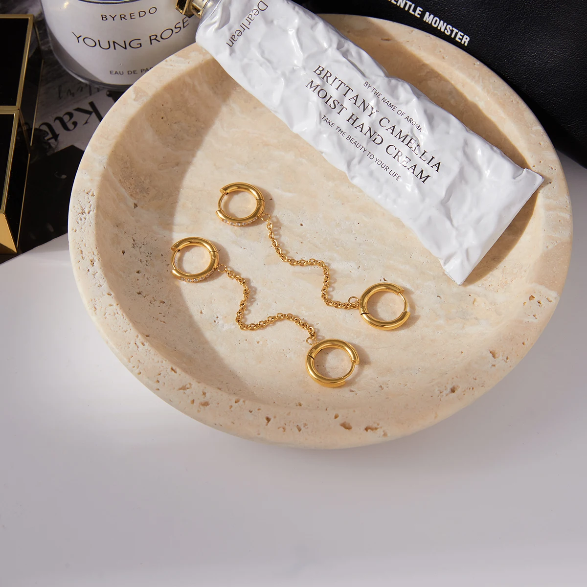 Gold-Tone Stainless Steel Clip Earrings 15mm 4 Gold-Tone Stainless Steel Clip Earrings 15mm - Image 4