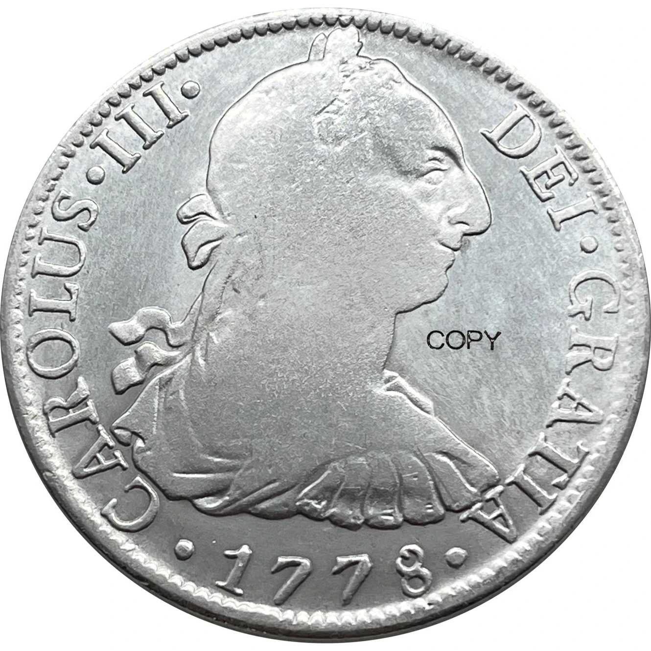 1778 Carlos III Vintage Coin Replica 3 1778 Carlos III Vintage Coin Replica - Image 3