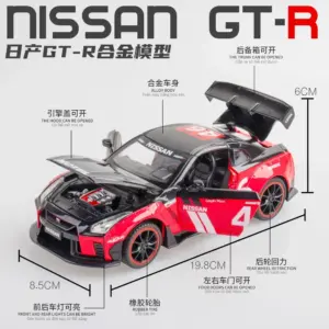 1:22 Nissan GT-R Diecast Model with Lights 11 S2a44de7c2cb849229c86625fbc0469685