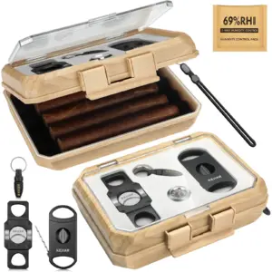 Black Portable Cigar Humidor with Accessories 16 S2a67f16f392e4c808833e472b41d6b8fU