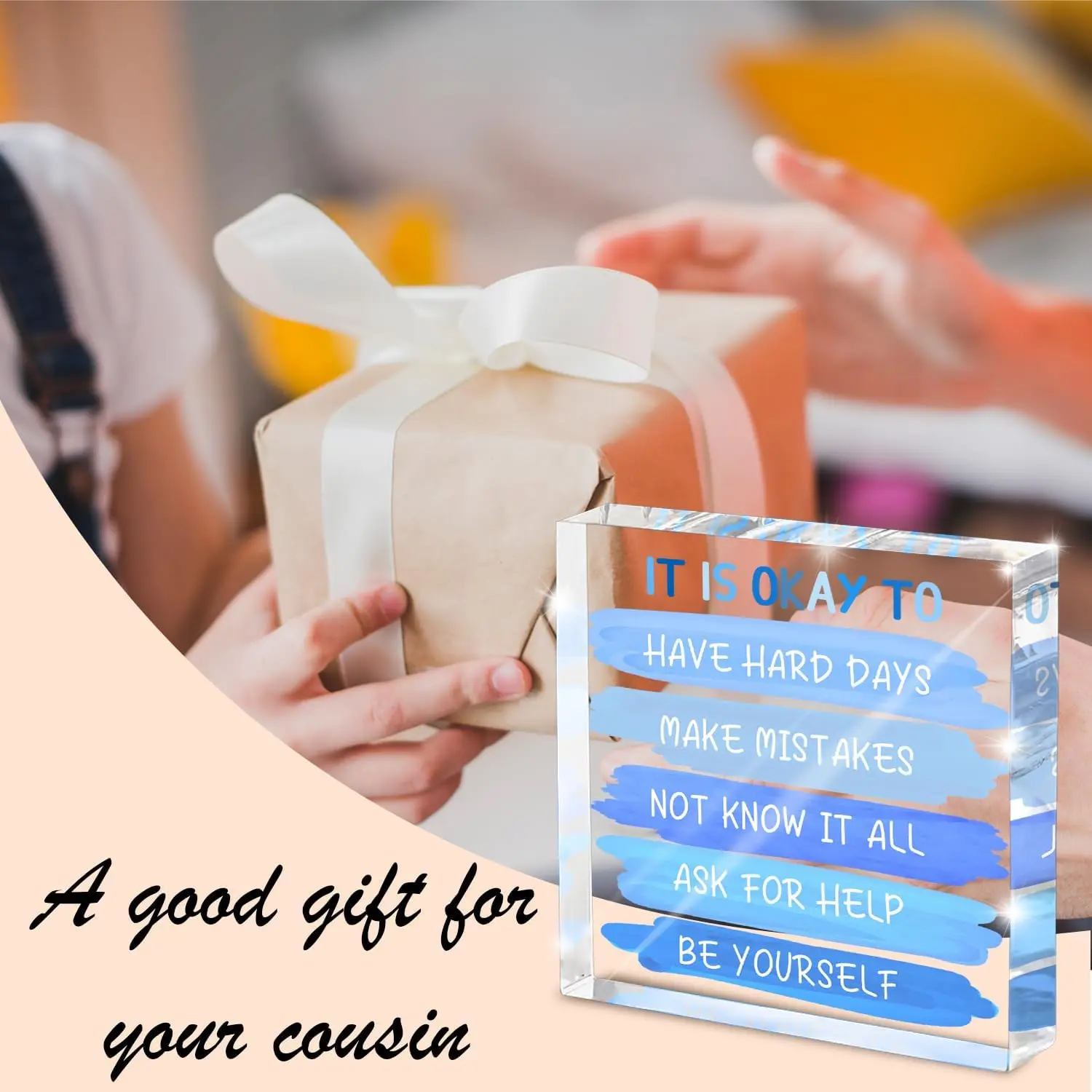 Blue Acrylic Mental Health Affirmation Desk Sign 4 Blue Acrylic Mental Health Affirmation Desk Sign - Image 4