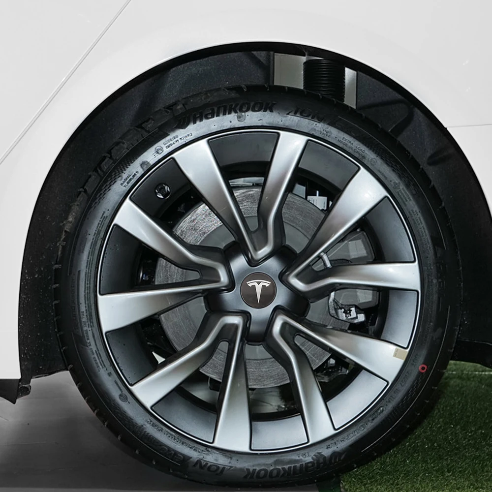Tesla 56mm Aluminum Hub Cap Stickers Set 2 Tesla 56mm Aluminum Hub Cap Stickers Set - Image 2