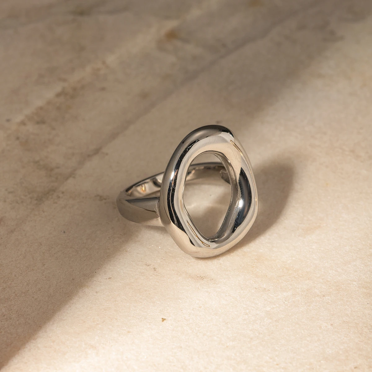 Stainless Steel Oval Skeleton Ring for Women 5 Stainless Steel Oval Skeleton Ring for Women - Image 5