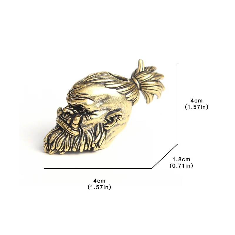 Orcish Warrior Head Brass Bead for Jewelry 6 Orcish Warrior Head Brass Bead for Jewelry - Image 6