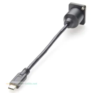 USB-C Panel Mount Extension Cable 0.2m with Gold-Plated Contacts 11 S2ab493ddab974cd0b26b61303a3e0dfcb