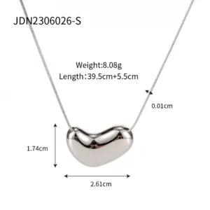 Stainless Steel Heart Necklace for Women 15 S2ad0f186169841ebb77ed25c1246f7046