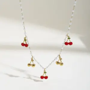 Vibrant Stainless Steel Cherry Necklace 8 S2aeae865050b480485c0cf28e94555ccp
