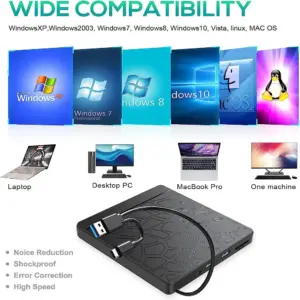 Black External Optical Drive with Multi-Function Hub 11 S2af5bdfd07f04a5787d614cdb3cc35f4r