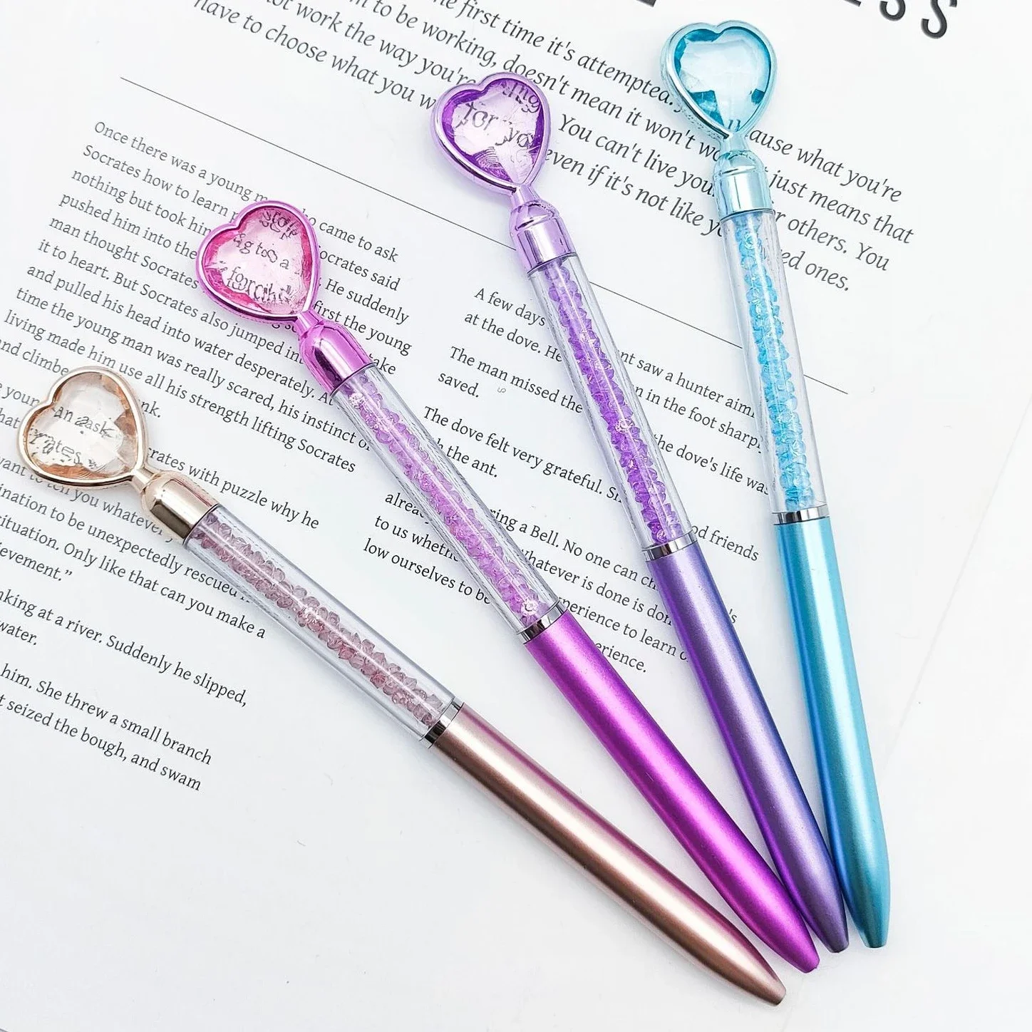Love Diamond Colorful Pen Set with Heart Jewels 5 Love Diamond Colorful Pen Set with Heart Jewels - Image 5