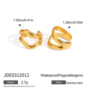 Stainless Steel Wavy Ear Clips for Men Women 15 S2b70fe5cbe484f97aa0aa6f97ca3bb158