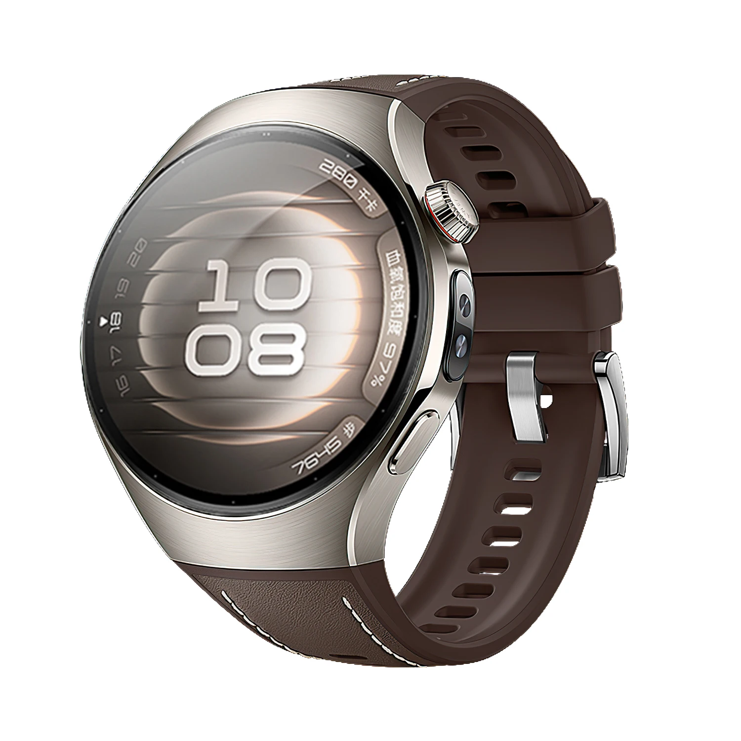 Leather Silicone Strap for Huawei Watch 5 (42mm & 46mm) 10 Leather Silicone Strap for Huawei Watch 5 (42mm & 46mm) - Image 10