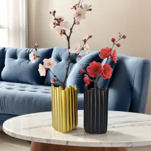 Modern Geometric Pleated Art Vase 12 S2b9cb3da0fb04579a88c8a3bc7888647p